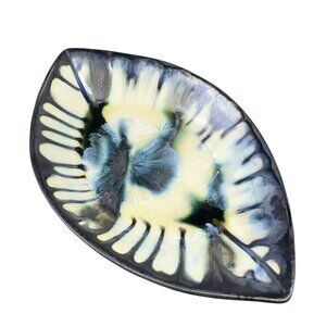 Edgecomb Potters Maine Studio Pottery Oval Dish Plate Tray Crystalline Glaze